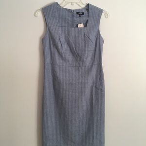 Blue Linen Pencil Dress NEW